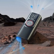 Портативный компрессор с цифровым дисплеем, LED-фонариком и набором насадок ATJ-9566 3х2000mAh