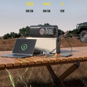 Портативный компрессор с цифровым дисплеем, LED-фонариком и набором насадок ATJ-9566 3х2000mAh