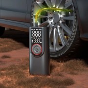 Портативный компрессор с цифровым дисплеем, LED-фонариком и набором насадок ATJ-9566 3х2000mAh