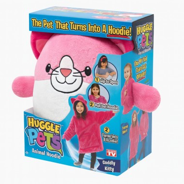 Детский плед-толстовка Huggle Hoodie «Сладкая мечта» (розовый) — мягкий флисовый худи с капюшоном и рукавами Детский плед-толстовка Huggle Hoodie «Сладкая мечта» (розовый) — мягкий флисовый худи с капюшоном и рукавами