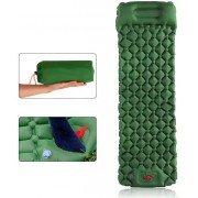 Надувной матрас 190х58х5 см с встроенным насосом и подушкой Зеленый
