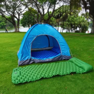 Надувной матрас 190х58х5 см с встроенным насосом и подушкой Зеленый Надувной матрас 190х58х5 см с встроенным насосом и подушкой Зеленый