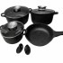 Набор кухонной посуды Bellmax BM-120 Черный из литого алюминия с гранитным покрытием, 9 предметов