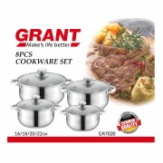 Набор кастрюль с крышками из нержавеющей стали на 8 предметов Grand GR-7020 Набор кухонной посуды