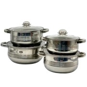 Набор кастрюль с крышками из нержавеющей стали на 8 предметов Grand GR-7020 Набор кухонной посуды