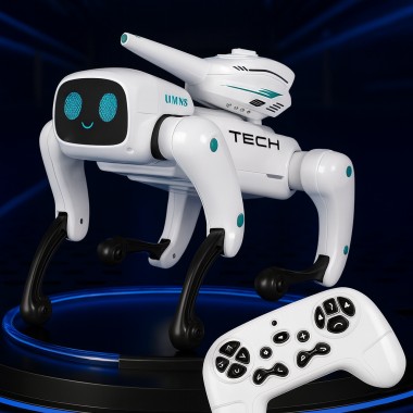 Интерактивная робот-собака Mech Guardian QF660-2 с пультом управления и подсветкой