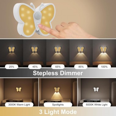 Светодиодный светильник-бра Бабочка Настенный ночник с датчиком движения.