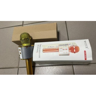 УЦЕНКА! Микрофон WSTER WS-858 Bluetooth USB AUX FM GOLD (Плохая упаковка, ржавчина на корпусе 3172)