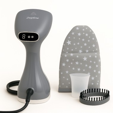 Ручной вертикальный пароутюг для дома и путешествий  серый Zepline ZP-210 3000 Вт, 0.4 л с перчаткой
