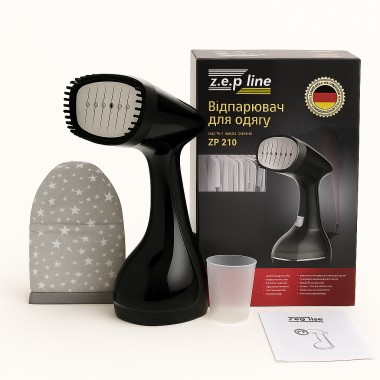 Ручной вертикальный отпариватель чёрный Zepline ZP-210 3000 Вт, 0,4 л с перчаткой Ручной вертикальный отпариватель чёрный Zepline ZP-210 3000 Вт, 0,4 л с перчаткой