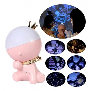 Лампа-проектор ночник с вращением 360° и 12 сменными слайдами, LED настольная декоративная