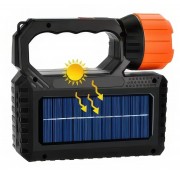 Ручной аккумуляторный светодиодный фонарь с солнечной батареей функцией PowerBank и 3 лампочками OK-718S-B