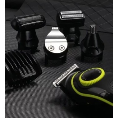 Машинка для стрижки волос 5 в 1 Kemei KM-696 Черный Триммер для стрижки и окантовки бороды