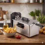 Электрическая фритюрница SOKANY WJ-800, 3,5 л, 2000 Вт, с крышкой, съёмной чашей и защитой от перегрева