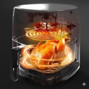 Аэрофритюрница Sokany SK 10052 1700W Аэрогриль безмасляная мультипечь для приготовления без масла 7 л с сенсорным управлением