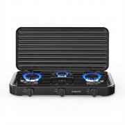 Настольная газовая плита Sokany SK07003 на 3 конфорки / Настольная плита газовая / Газовый Таганок