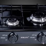 Настольная газовая плита Sokany SK07003 на 3 конфорки / Настольная плита газовая / Газовый Таганок