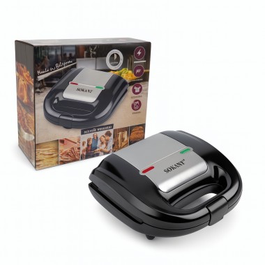 Вафельница Sokany KJ-108W антипригарное покрытие Черный 750 Вт