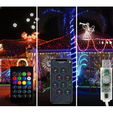 Светодиодная RGB 10м гирлянда на елку или новогоднего декора в дом или на улицу водонепроницаемая IP65 с управлением SMART Светодиодная RGB 10м гирлянда на елку или новогоднего декора в дом или на улицу водонепроницаемая IP65 с управлением SMART