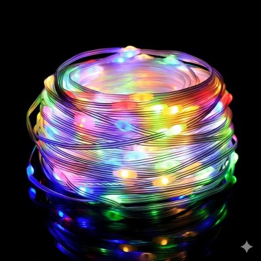 Светодиодная RGB 10м гирлянда на елку или новогоднего декора в дом или на улицу водонепроницаемая IP65 с управлением SMART Светодиодная RGB 10м гирлянда на елку или новогоднего декора в дом или на улицу водонепроницаемая IP65 с управлением SMART