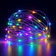 Светодиодная гирлянда «Роса» 20 м, 200 ламп, мультиколор, 8 режимов, USB 5V + сеть 220 В