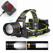 Супер мощный налобный фонарь BL-A12-3-P90, 1000 м, 3 режима, аккумуляторный комплект