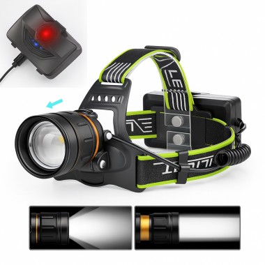 Супер мощный налобный фонарь BL-A12-3-P90, 1000 м, 3 режима, аккумуляторный комплект Супер мощный налобный фонарь BL-A12-3-P90, 1000 м, 3 режима, аккумуляторный комплект