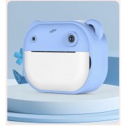 Детский фотоаппарат мгновенной печати JE-ET, 24 Мп, термопринтер, синий