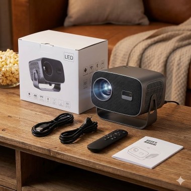 Портативный смарт-проектор V8 4K на Android 11 с Wi-Fi 2.4G/5G и Bluetooth 5.0