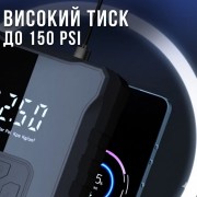 Автомобильный аккумуляторный компрессор с насадками и LED-фонариком М-007