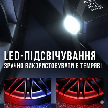 Автомобильный аккумуляторный компрессор с насадками и LED-фонариком М-007