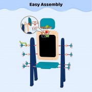 Детский двусторонний мольберт OLEOCA 4-в-1 с магнитной доской, меловой доской и набором аксессуаров