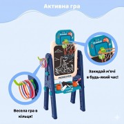 Детский двусторонний мольберт OLEOCA 4-в-1 с магнитной доской, меловой доской и набором аксессуаров