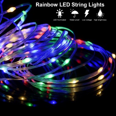 Уличные огни 3 м Smart Bluetooth – смарт светодиодная LED гирлянда RGB, музыкальная, USB, IP65