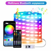 Уличные огни 10 м Smart Bluetooth App Control – светодиодная LED гирлянда 100 LED, RGB, USB, IP65, музыкальная