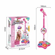 Детский микрофон на регулируемой стойке с MP3 и подсветкой. Музыкальный игровой набор караоке для детей