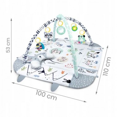 Развивающий коврик Ricokids с дугами и игрушками, белый/серый, 110×100 см