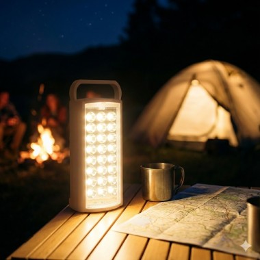 Аварийный аккумуляторный фонарь белый корпус HER-TEX HT-2626, 24 LED, USB, до 80 часов