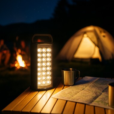 LED-фонарь аккумуляторный черный корпус HER-TEX HT-2626, 24 диода, USB, до 80 часов