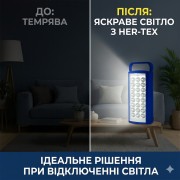 Перезаряжаемый LED-фонарь Синий корпус HER-TEX HT-2626, 24 LED, USB, до 80 часов