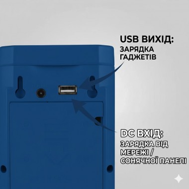 Перезаряжаемый LED-фонарь Синий корпус HER-TEX HT-2626, 24 LED, USB, до 80 часов