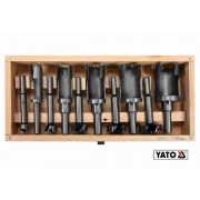 Свердла по дереву: коронки і фрези YATO : Ø=15-35 мм, l=110/90 мм- коронки/фрези, 10 шт [20]