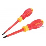 Набор отвёрток диэлектрических STANLEY: PZ2, SL4 x 100 мм, VDE до 1000 В, 2 шт.