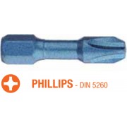 Насадка викруткова ударна USH Blue Shock : Phillips PH2 x 30 мм Torsion, Уп. 10 шт.