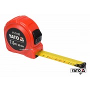 Рулетка YATO : L= 7.5 м x 25 мм. сталева стрічка з нейлоновим покриттям. подвійне блокування [6/48]