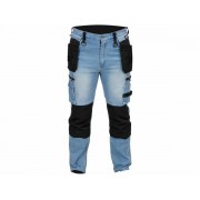 Штани робочі джинс стрейч YATO розмір L/XL 98-106 см, ріст- 180-188 см, голубі, 17 кише, 71%(DW)
