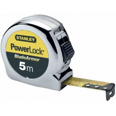 DW Рулетка STANLEY "Powerlock Blade Armor" : L= 5 м x 25 мм, сталева стрічка з покр. Blade Armor