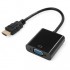 Переходник HDMI M to VGA F 0.15m 1080p black Vinga (VCPAHDMIM2VGAFBK)