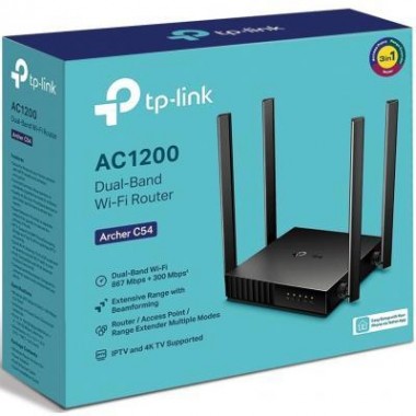 Маршрутизатор TP-Link ARCHER C54 AC1200 4xFE LAN, 1xFE WAN (ARCHER-C54) Маршрутизатор TP-Link ARCHER C54 AC1200 4xFE LAN, 1xFE WAN (ARCHER-C54)