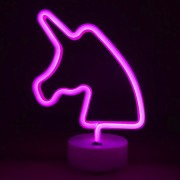 Неоновый ночник-светильник Единорог LED для комнаты на батарейках